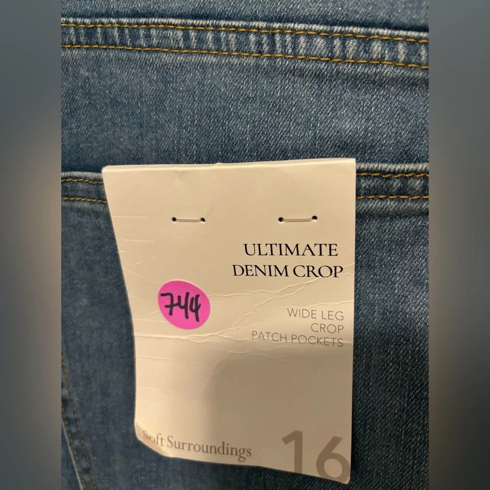 Soft Surroundings Ultimate Denim Wide Leg Crop Jeans NWT 16 - Picture 12 of 14